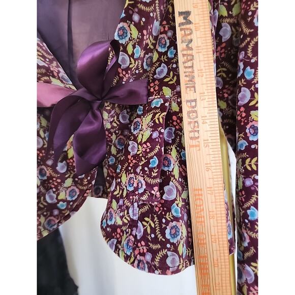 Free people Blazer Jacket 8 Velvet Floral Goth NWT Preppy Academia Grannycore - Picture 10 of 10